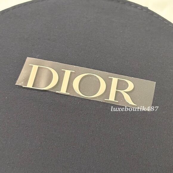 DIOR Beauty Round Vanity Pouch Makeup Mirror Bag Travel Case NIB - Picture 7 of 9